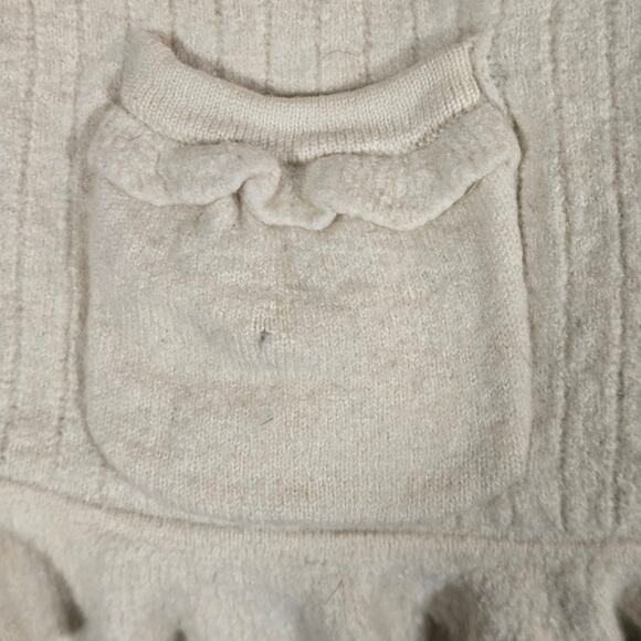 Juicy Couture Y2k Cream ButtonDown Cardigan Ruffles Wool Cashmere Women Size XL - Picture 2 of 9